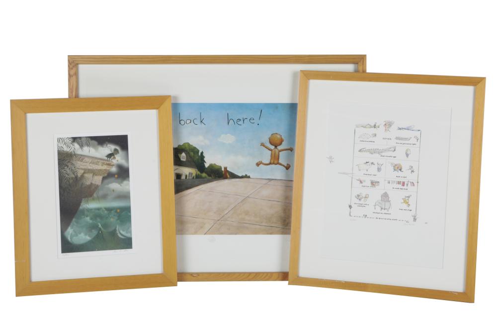 Appraisal: THREE FRAMED PRINTS OF CHILDREN'S BOOK ILLUSTRATIONSthe first after David