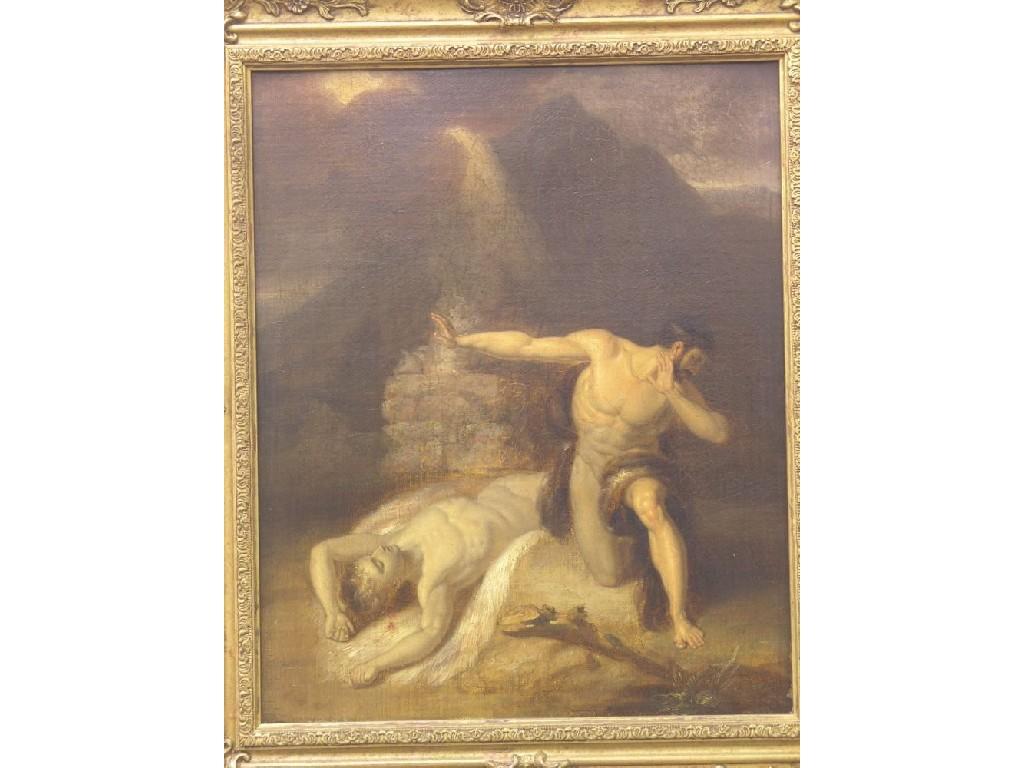 Appraisal: A th century oil on canvas Cain and Abel unsigned