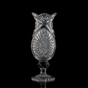 Appraisal: A Brilliant-Period Cut Glass Pedestal Vase with a Lapidary-Cut Knob