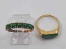 Appraisal: Two yellow metal tests ct gold rings one set with