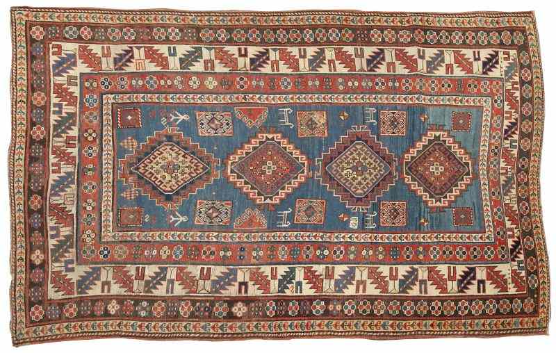 Appraisal: Antique Kazak Area Rug circa with wool foundation vertical row