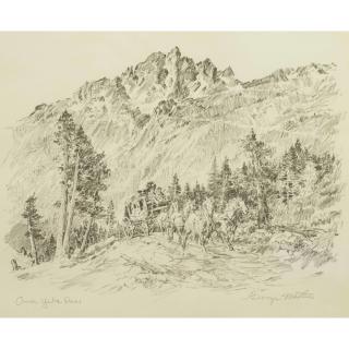 Appraisal: Framed George Mathis - drawing Over Yuba Pass Signed George