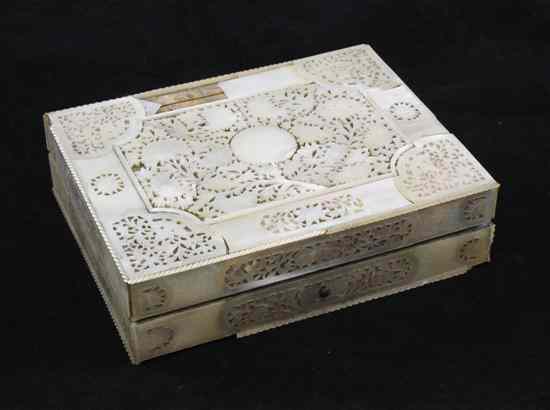 Appraisal: A Chinese mother of pearl veneered box th century the