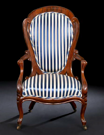 Appraisal: American Rococo Revival Laminated Rosewood Armchair mid- th century attributed