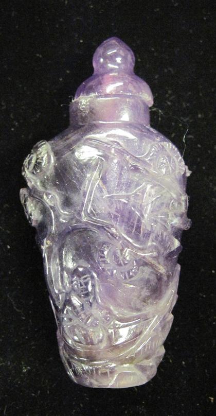 Appraisal: Chinese carved purple amethyst snuff bottle th century