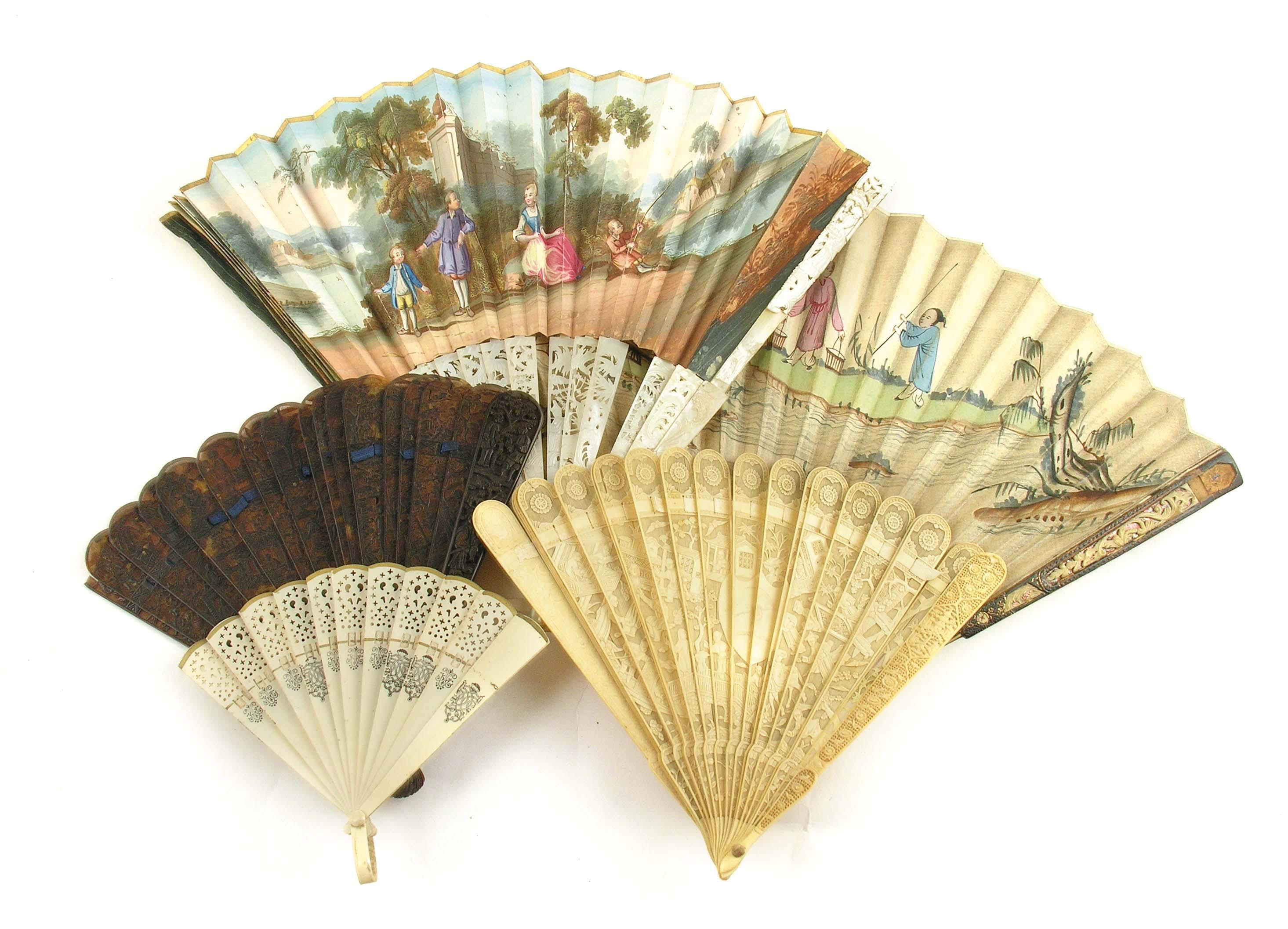 Appraisal: A th century Chinese ivory brise fan