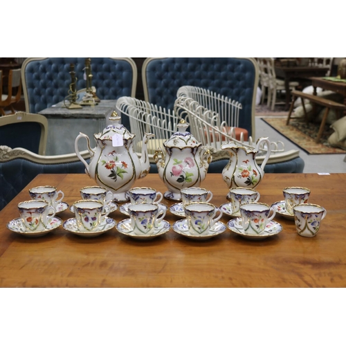 Appraisal: Antique French porcelain tea service unmarked signs of damage