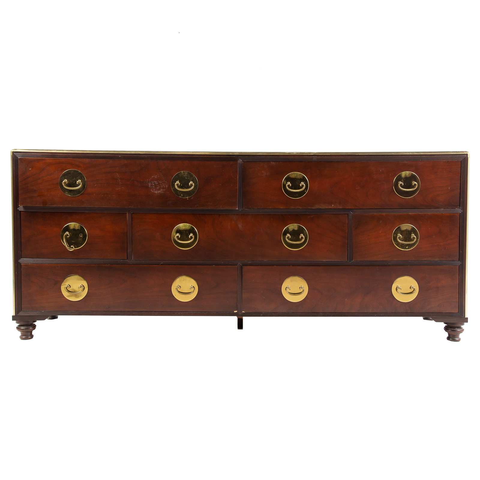 Appraisal: BAKER ASIAN STYLE MAHOGANY DRESSER th century mahogany dresser with