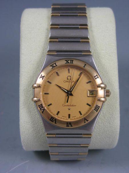 Appraisal: Gentleman's Omega Constellation Watch KT yellow gold bezel stainless steel