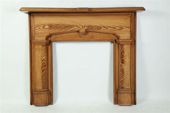 Appraisal: DECORATED MANTEL American nd half- th century pine Large mantel