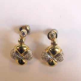 Appraisal: A pair of ct gold diamond earrings estimated total diamond