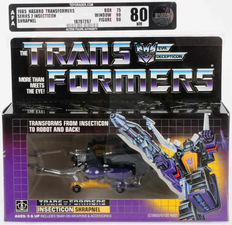 Appraisal: Transformers Shrapnel AFA Hasbro Current leader Shrapnel is Stag horned