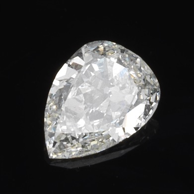 Appraisal: UNMOUNTED CARAT PEAR CUT DIAMOND Faceted pear cut H-I SI