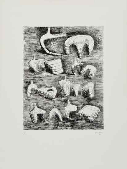 Appraisal: Henry Moore - Studies for Sculpture Two and Three Piece