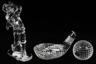 Appraisal: WATERFORD CRYSTAL GOLFER COLLECTION THREE PIECES WATERFORD CRYSTAL GOLFER COLLECTION