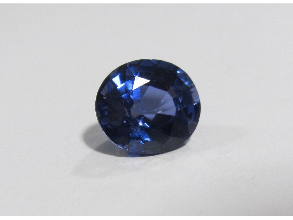 Appraisal: An unmounted oval cut Ceylon sapphire approximately carats