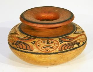 Appraisal: C Native American Ceramic Pottery Squat Vessel UNITED STATES TH