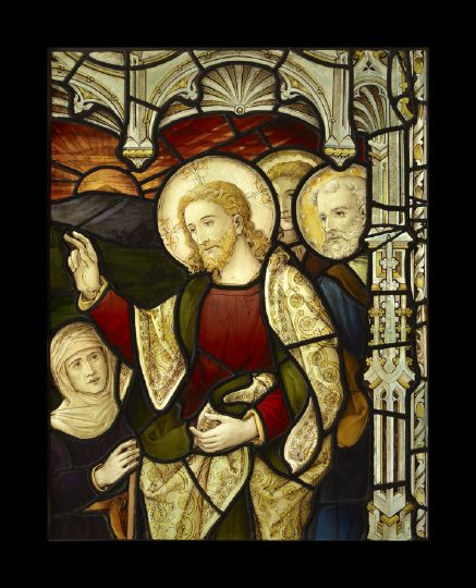 Appraisal: Anglo-German Stained and Enameled Glass Window of Christ fourth quarter