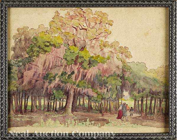 Appraisal: Southern School early-to-mid th c Under the Spanish Moss watercolor