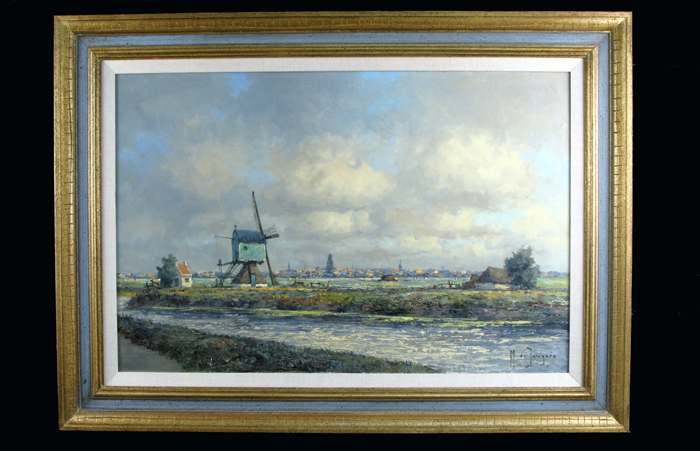 Appraisal: MARINUS JOHANNAS DE JONGERE Dutch - Oil on panel Canal