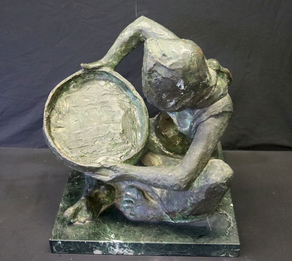 Appraisal: UNSIGNED Large Brutalist Style Sculpture On Marble Base From a