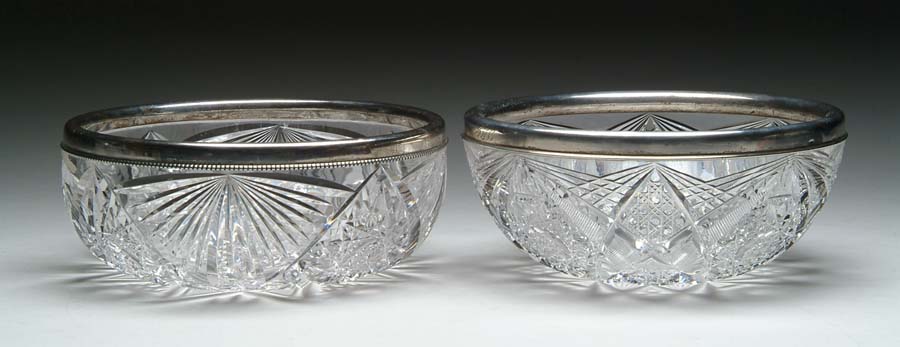 Appraisal: TWO CUT GLASS BOWLS Lot consists of two cut glass