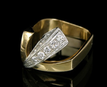 Appraisal: A Very Unusual Design Diamond Ring by IMG k yellow