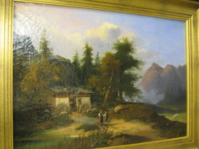 Appraisal: FRANZ XAVIER GRUBER AUSTRIAN - Figures in alpine landscape oil