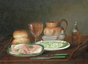 Appraisal: Provincial School early-mid th century- Still-life depicting an evening meal