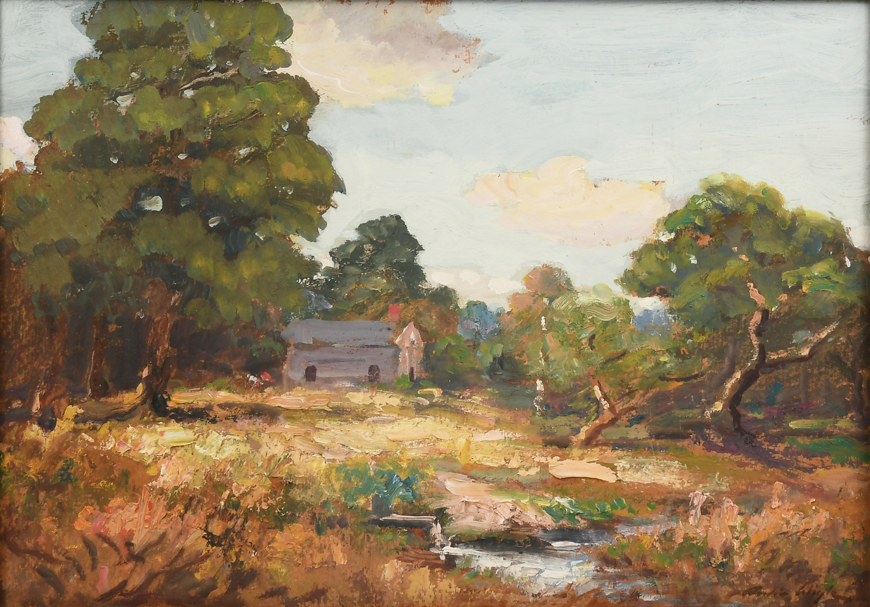 Appraisal: WIGLE Archie American Canadian - Country Landscape with Cottage Oil