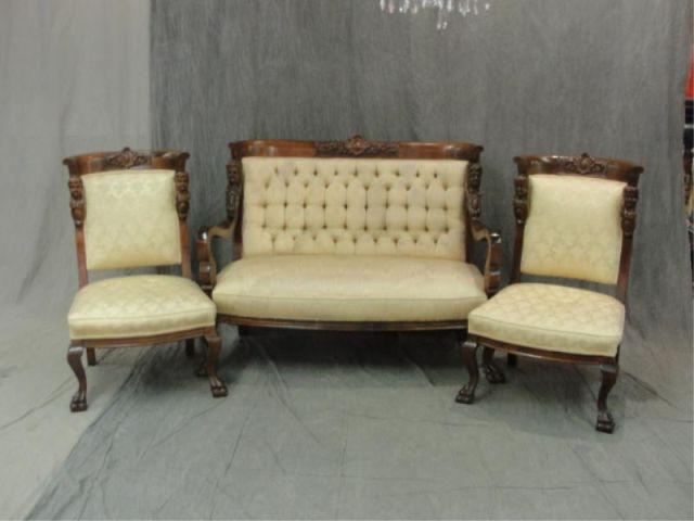 Appraisal: Piece Victorian Parlor Set Pair of Chairs a Sette With