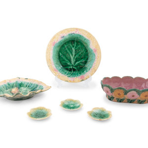 Appraisal: A Group of Ten Etruscan Majolica Articles comprising of three