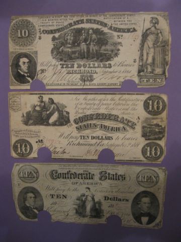 Appraisal: Confederate Civil War Notes all different Richmond Virginia all original