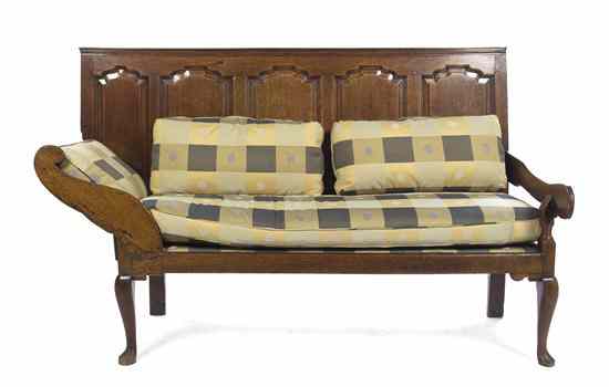 Appraisal: An English Oak Settle th century having a high panel