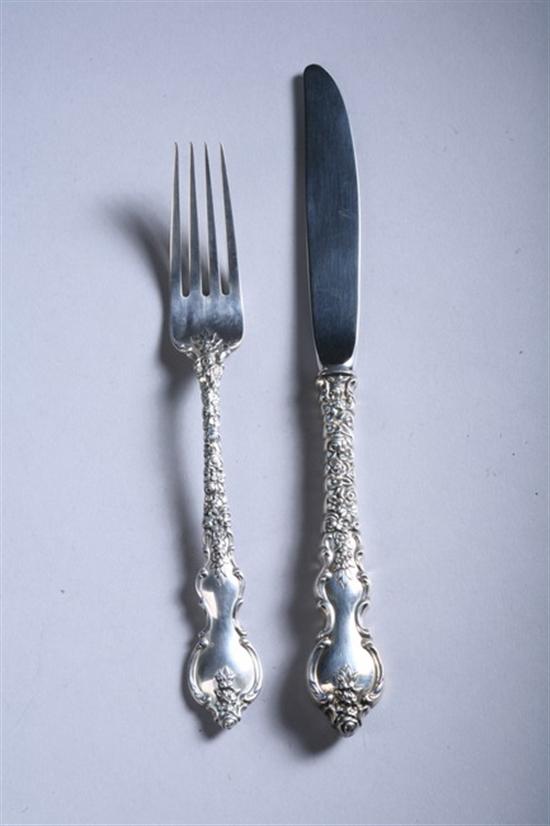 Appraisal: -PIECE INTERNATIONAL STERLING SILVER PARTIAL FLATWARE SERVICE 'DuBarry' pattern Four