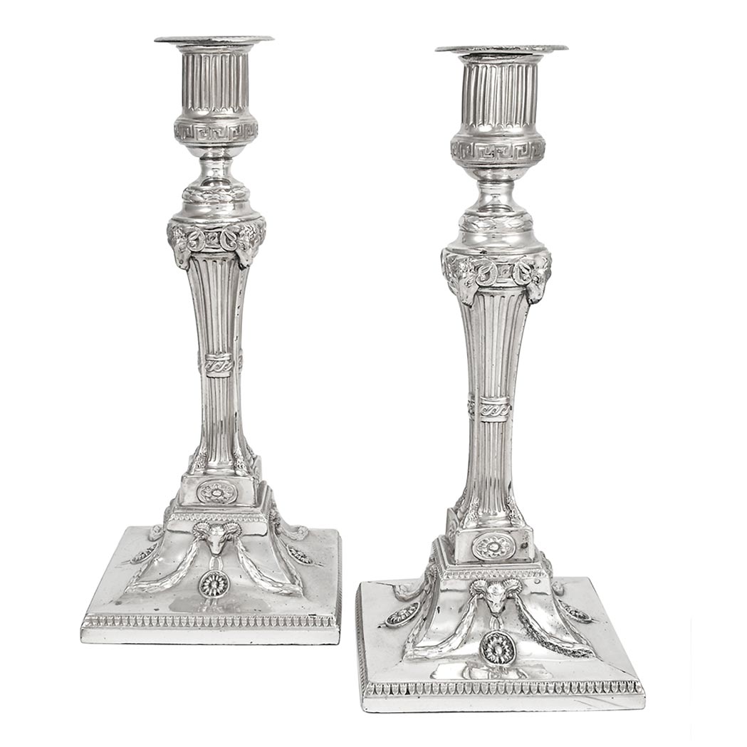 Appraisal: Pair of Georgian Style Silver Candlesticks