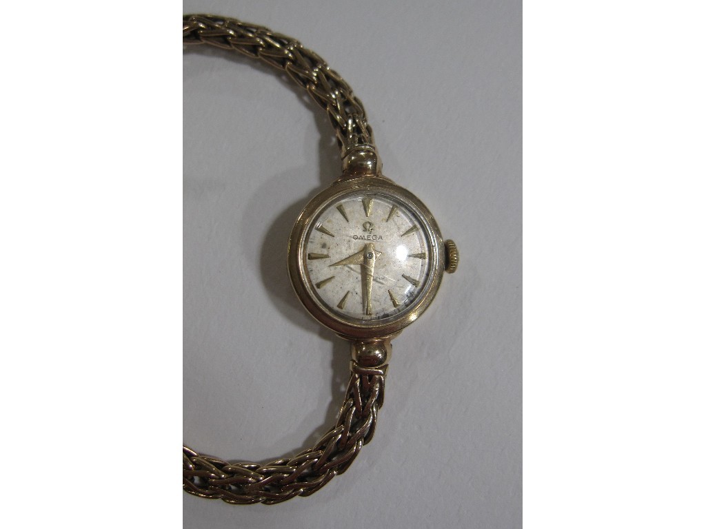 Appraisal: Ladies 's ct gold Omega wrist watch with circular silvered