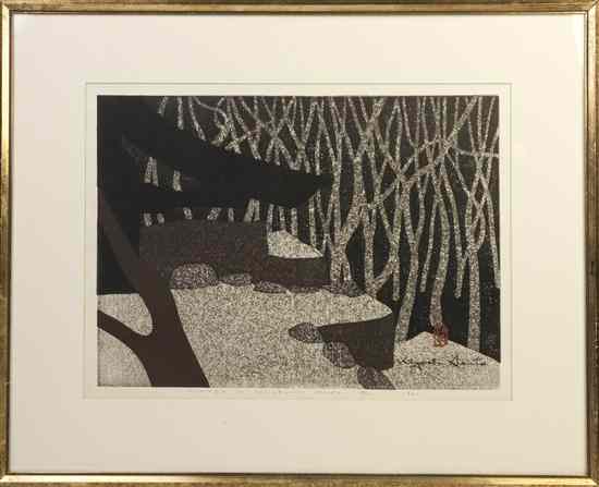 Appraisal: A Japanese Woodblock Print Kiyoshi Saito - Winter in Sanzen-In