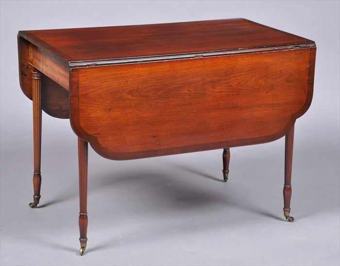 Appraisal: NEW YORK LATE FEDERAL CARVED MAHOGANY PEMBROKE TABLE The cross-banded