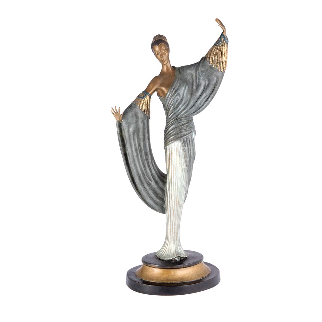 Appraisal: Art Deco Style Cold Painted Bronze Figure of a Woman