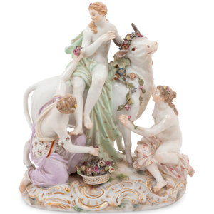 Appraisal: A Meissen Porcelain Figural Group depicting Europa and the Bull