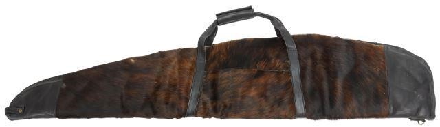 Appraisal: Cowhide rifle case brown and black with black leather accents