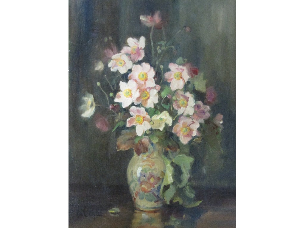 Appraisal: KATE WYLIE - Oil on canvas still life with flowers