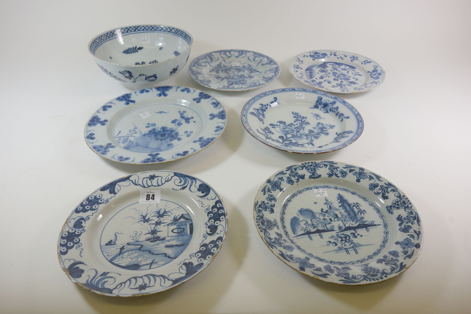 Appraisal: An English delftware blue and white plate probably Liverpool circa