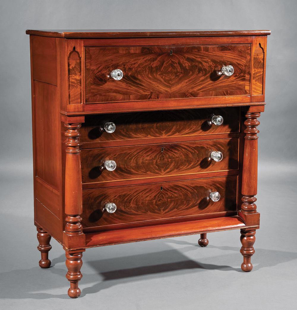 Appraisal: American Late Classical Carved Mahogany Chest of Drawers c deep