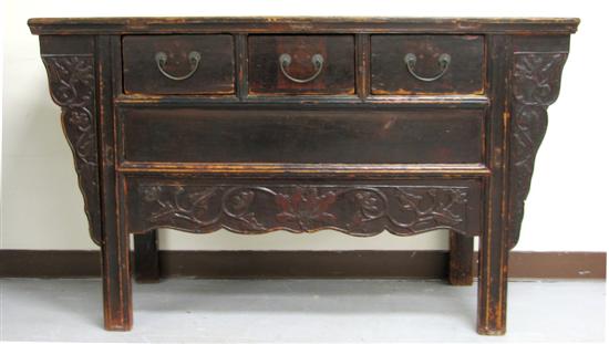 Appraisal: Chinese chest th C oblong top over case with shaped