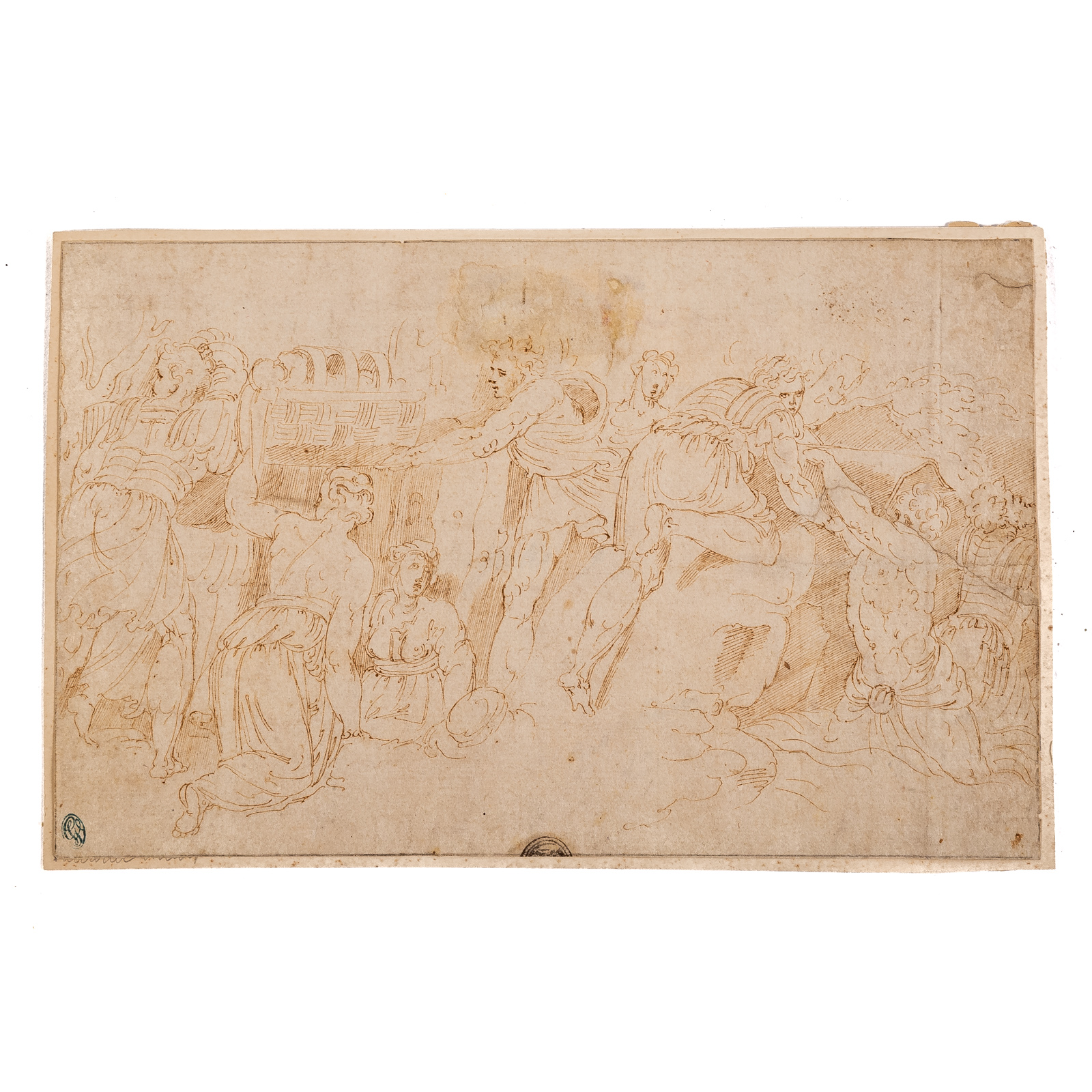 Appraisal: CIRCLE OF PERINO DEL VAGA CLASSICAL SCENE INK Italian -