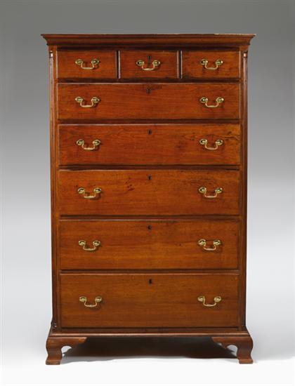 Appraisal: Chippendale walnut tall chest of drawers pennsylvania early th century