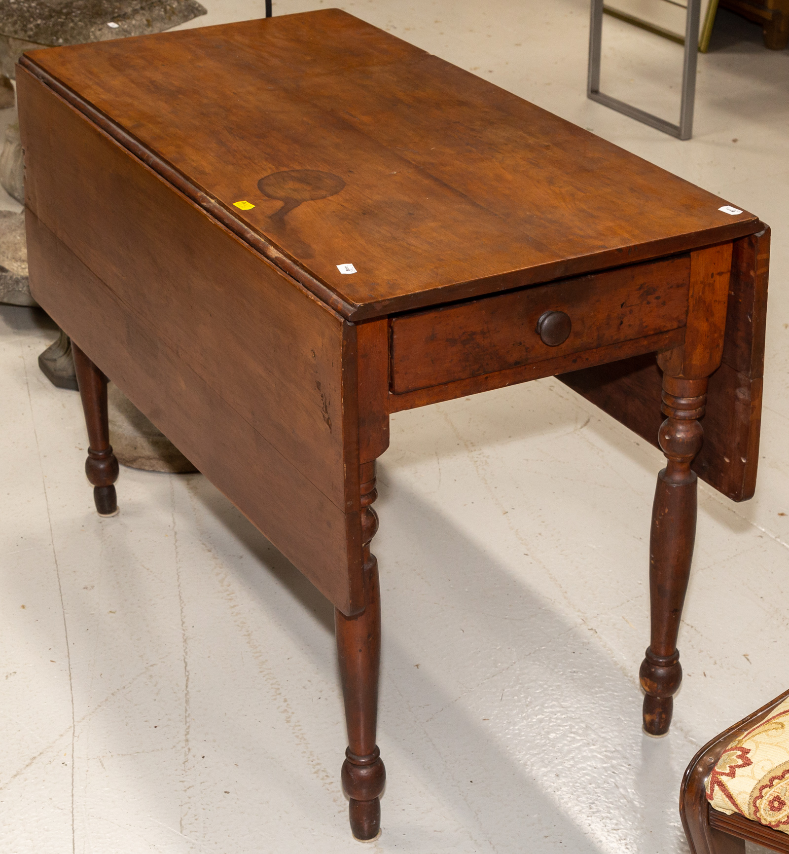 Appraisal: AMERICAN VERNACULAR BIRCH DROP LEAF TABLE Probably New England st