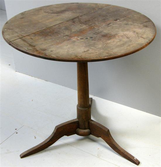 Appraisal: th Century French oak round table on turned column and